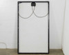 Rear view of Yingli YL240P-29b solar panel showing white backsheet, aluminum frame, junction box, and two output cables looped at top
