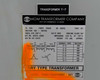 MGM Transformer AD370-J0605 nameplate closeup – 75 KVA, 480V to 156Y/90V, 50Hz, Cooling Class AA, impedance 5.02% at 170C, SN 99-02-81613