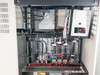 PDI Power Pak M-4 interior upper wiring section — input bus bar terminals (Line A, Line B, Line C), control wiring harnesses, and internal power supply board