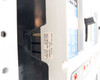 Cutler-Hammer HKD breaker side label detail showing shunt trip CAT SNT3P11K, VOLTS 110-240, AMPS 10-23