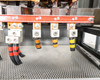 Powersmiths K-Star transformer – HV terminal bus bar closeup showing H1, H2, H3 terminal blocks with copper conductors and colored phase tape