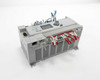 Allen Bradley 1766-L32BWA MicroLogix 1400 PLC – 3/4 front-left view with wired terminal connections and LCD display visible