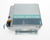 Siemens SITOP UPS1100 battery module — front three-quarter view showing label, screw terminals, and blue wiring on left side