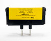 Cooper Bussmann TCF80RN — bottom view showing dual blade pins and yellow label with dual-element time delay spec, 600VAC 300VDC IR ratings