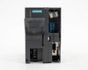 Siemens 6ES7972-0AC80-0XA0 RS485-IS Coupler — front face close-up showing DP1/DP2 LEDs, ATEX marking, blue terminal connectors, and DB9 interface