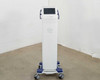 Pollogen Legend+ RF body contouring system – straight front view showing touch screen display and Pollogen logo on tower