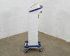 Pollogen Legend+ left side view – full height profile of white tower on wheeled cart base