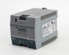 Sola HD SDP 4-24-100RT DIN rail power supply – right-side angled view showing front label, output terminals, and Emerson rating plate