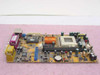 PC Chips 528VE10 motherboard — three-quarter top view showing Socket 370 PGA socket, PC133 GFXcel heatsink, RAM slot, and PCI slots