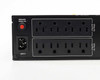 Xtreme Power Conversion V80-1500 UPS – rear panel close-up showing 8 NEMA outlets, IEC input, and 15A breaker