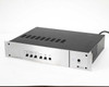 Leon L3-1K Subwoofer Amplifier front panel angled right view showing silver brushed faceplate and power button