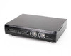 Panamax M7500-PRO home theater power management — angled front-left view showing low-profile black chassis and dual analog meters