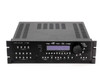 Anthem AVM 50V front panel straight-on view showing input selector buttons, LCD, and volume knob