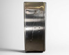 Left side panel of LabRepCo LABLD-25-SDSS showing stainless steel surface with denting, surface distortion, and some minor scratches
