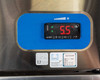 LabRepCo LABLD-25-SDSS blue digital controller panel showing Eliwell controller with red LED temperature display reading 5.5°C, and qualification/PM service label dated Jun 2022