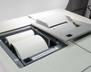 Nova Biomedical BioProfile 100 Plus – top panel open showing two rolls of replacement thermal paper loaded, label reads Replacement Paper Catalog #10641
