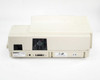 SpectraMax 250 – rear panel straight-on view showing IEC power connector, cooling fan, 25-pin D-sub port, mini-DIN port, and CE marking label