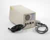 Branson Sonifier 450 left-side three-quarter rear view – full unit with converter probe and power cords laid out