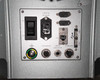 Lumenis AcuPulse 40 AES-A – close-up of rear I/O panel showing all connectors: power inlet, VGA, Remote, LAN, USB x2, Footswitch, Smoke Evacuator, Interlock