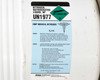 Close-up of Airgas Healthcare GMP Medical Nitrogen UN1977 label with safety warnings on tank body
