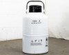 YDS-6 Liquid Nitrogen Container front view showing white aluminum vessel body with model label and carry handle