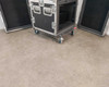 Kent Custom Cases 8U road case bottom view showing four swivel caster wheels and steel ball corner hardware