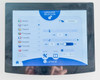 Lumenis NuEra Tight – touchscreen settings screen showing language selection with English checked, temperature and count controls, and 20h 46m usage hours displayed