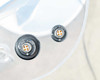 Lumenis NuEra Tight handset port detail – two circular multi-pin connectors labeled Ø40 E-0078 and Ø20 E-0078 on acrylic tray
