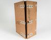 Exterior view of sealed cardboard shipping box with multiple Cytiva bioprocessing tape seals visible on all sides