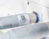 Close-up of Pollogen Legend+ SMD Applicator 1 label showing REF 20000270 — PLA11800588 serial, connector port detail