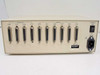 Buffalo Printer Buffer SL – full rear panel view showing all 10 DB25 ports labeled CH0–CH9, DIP switch bank, power switch, and IEC AC inlet