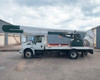 2012 International 4400 Durastar bucket truck full driver-side profile – Hi-Ranger 6TD65PB1 boom and flatbed bed visible