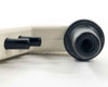 Close-up of Drummond Pipet-Aid nosepiece end showing rubber tissue culture nosepiece and two small black vent/filter port caps