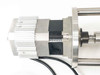 Ametek Pittman 3482-MAC5115 motor drive end closeup showing aluminum heat sink fins, motor body, and multi-pin connector cable