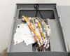 Accutinter 1600HS interior top compartment – colorant tubing bundle and wiring harness with multi-colored tubes and cloth wrap