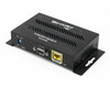 Binary B-500-EXT-330-RS-IP HDBaseT Extender Receiver – three-quarter front view showing RS-232 DB9 and HDBaseT RJ-45 ports