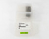 Top view of SEH America 100mm silicon wafer lot in closed carrier with visible label reading part number 4103-06-075 REV. R4 and green SEH sticker