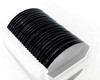 Atecom 100mm N-type polished silicon wafers – close-up side view showing wafer stack in cassette, highly reflective surfaces