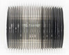 Second open cassette with 25 polished 100mm silicon wafers standing upright – angled overhead view