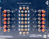Sonance SONAMP 1250 MKII rear panel close-up — Line In RCA jacks (Left, Right, Aux), per-channel volume knobs, and Mono On/Off and bridged toggle switches for channels 1-6