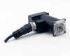 AeroTech 101-SMB2-HM stepper motor rear three-quarter view showing motor body and attached 25-pin connector with cable