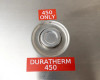 Close-up of Duratherm 450 fluid port on top of Lneya SUNDI-255 with '450 Only' and 'Duratherm 450' labels indicating fluid specification