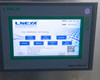 Lneya SUNDI-255 touchscreen HMI home screen showing Master Control, User Manage, Settings, Graphs, Alarms, Contact Us, and Data Report menu options