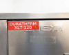 Lneya Sundi-225-2TN chiller – close-up of Duratherm XLT-120 red label affixed to upper stainless steel cabinet door edge