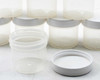 Multiple Parkway Plastics A0530200PPC 2oz clarified PP jars with lids, one open jar and lid shown separately in foreground