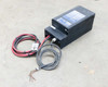 PowerHouse ACCESS 10/36/C forklift battery charger — left-side three-quarter view showing blue front panel label and both cables coiled