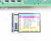 Zebra P110i 404720-001P board — close-up of calibration test card showing firmware version P110C V1.5.26 and printer configuration data