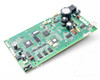 Zebra 404720-001P P110i main board — three-quarter top view showing full PCB layout with ICs, capacitors, and connector headers