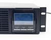 WattBox WB-UPS-1500-8 UPS — close-up of front panel LCD display showing ON/MUTE, SELECT, and OFF/ENTER controls