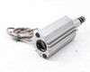 SMC MKB20-20RZ Rotary Clamp Cylinder — angled rear-left view showing clamping rod end, cylinder body, and multi-wire sensor lead